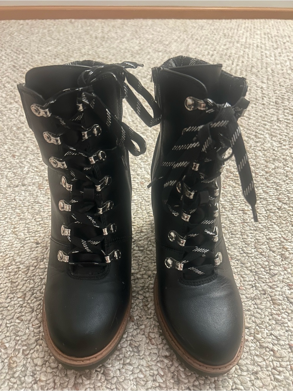 Women’s Black Lace-Up Hiker Boots - Rugged Fashion